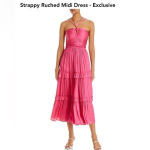 Aqua - Strappy Ruched Midi dress